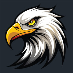 Fierce Bald Eagle Head Mascot Vector Logo Illustration