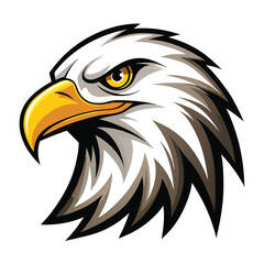 Fierce Bald Eagle Head Mascot Vector Logo Illustration