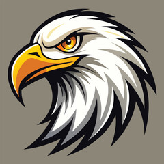 Fierce Bald Eagle Head Mascot Vector Logo Illustration