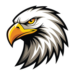 Fierce Bald Eagle Head Mascot Vector Logo Illustration