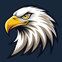 Fierce Bald Eagle Head Mascot Vector Logo Illustration