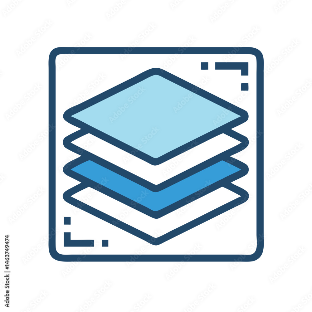 Fototapete image layers icon representing layered graphic composition and visual editing