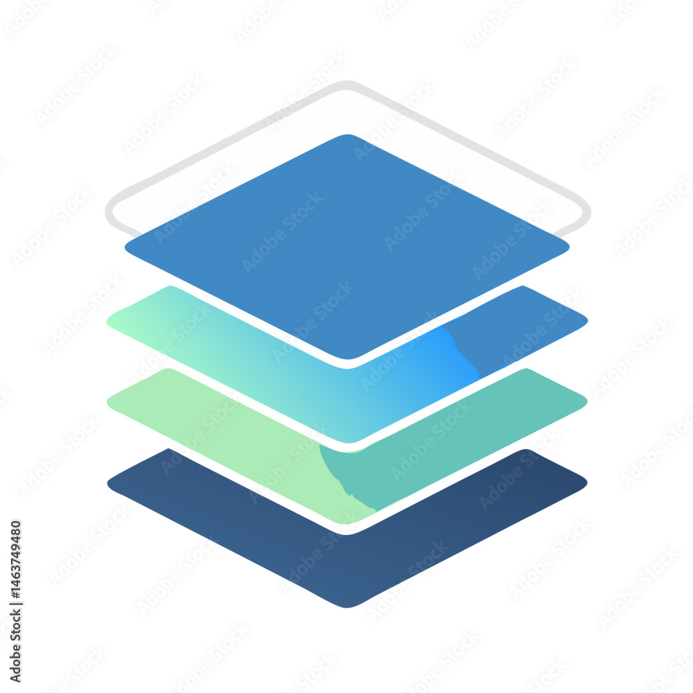 Aufkleber image layers icon representing layered graphic composition and visual editing