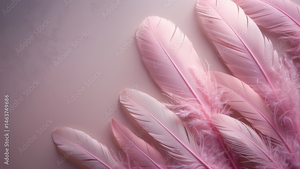 Poster abstract pattern of pink feathers creating a textured and colorful backdrop