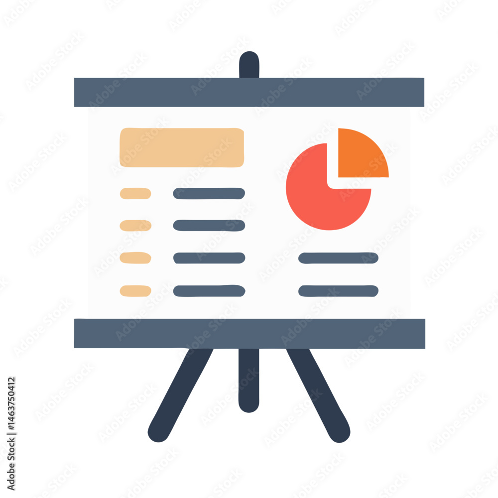 Aufkleber presentation board icon representing creative brief and project overview