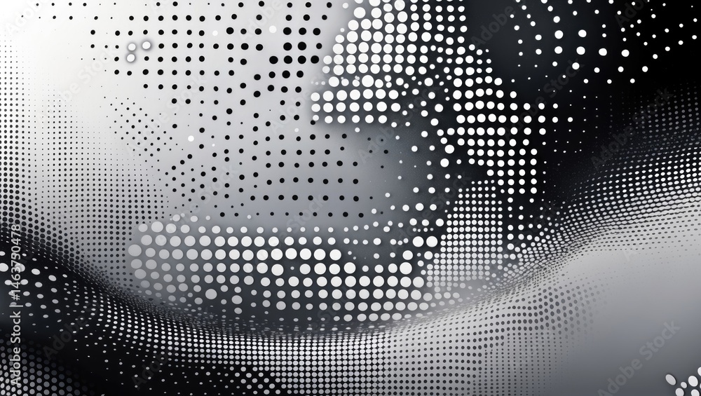 Aufkleber abstract background featuring halftone dots. monochrome pattern with dots and circles. vector modern