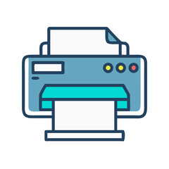 Printing Machine Icon Representing Inkjet or Digital Printing Technology