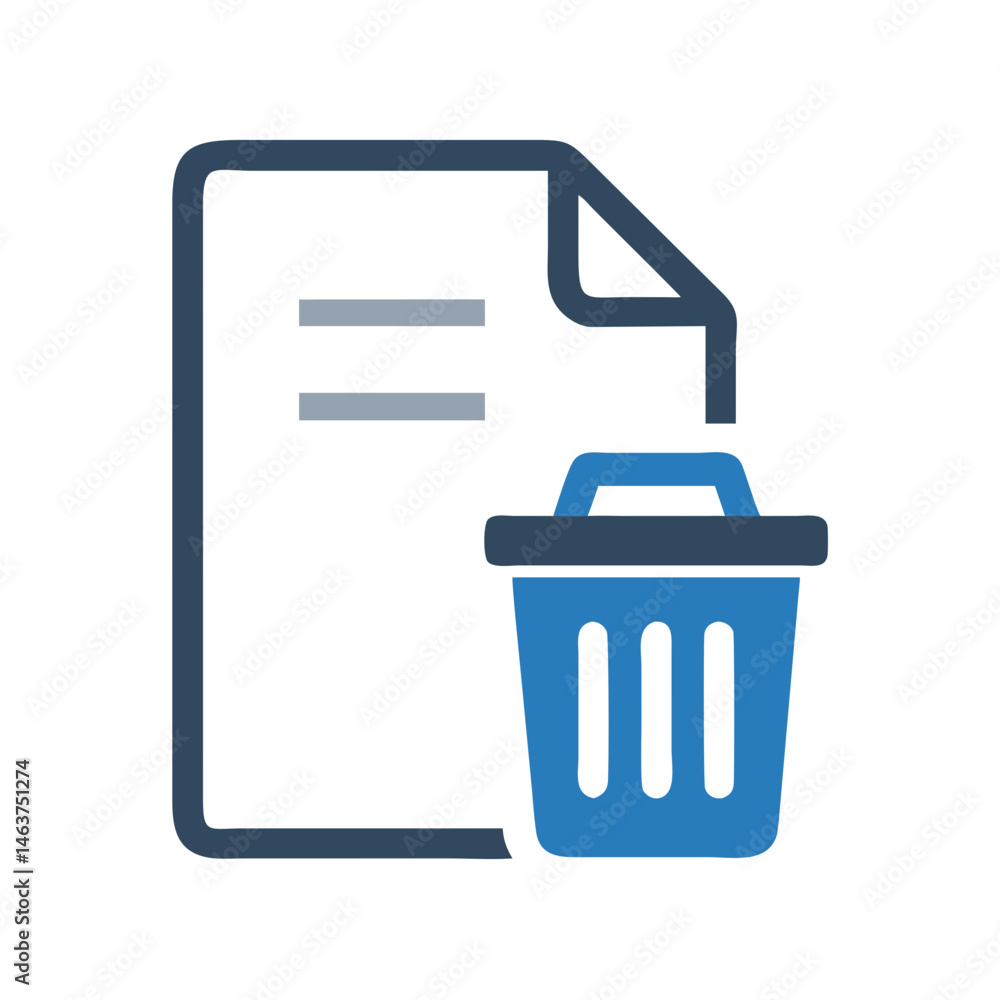 Poster Trash Bin Icon Representing File Deletion and System Cleanup