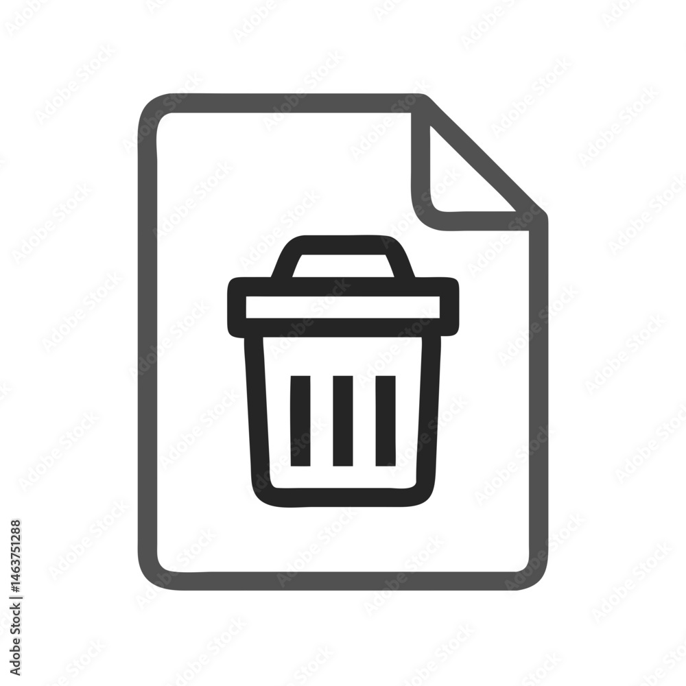 Aufkleber Trash Bin Icon Representing File Deletion and System Cleanup