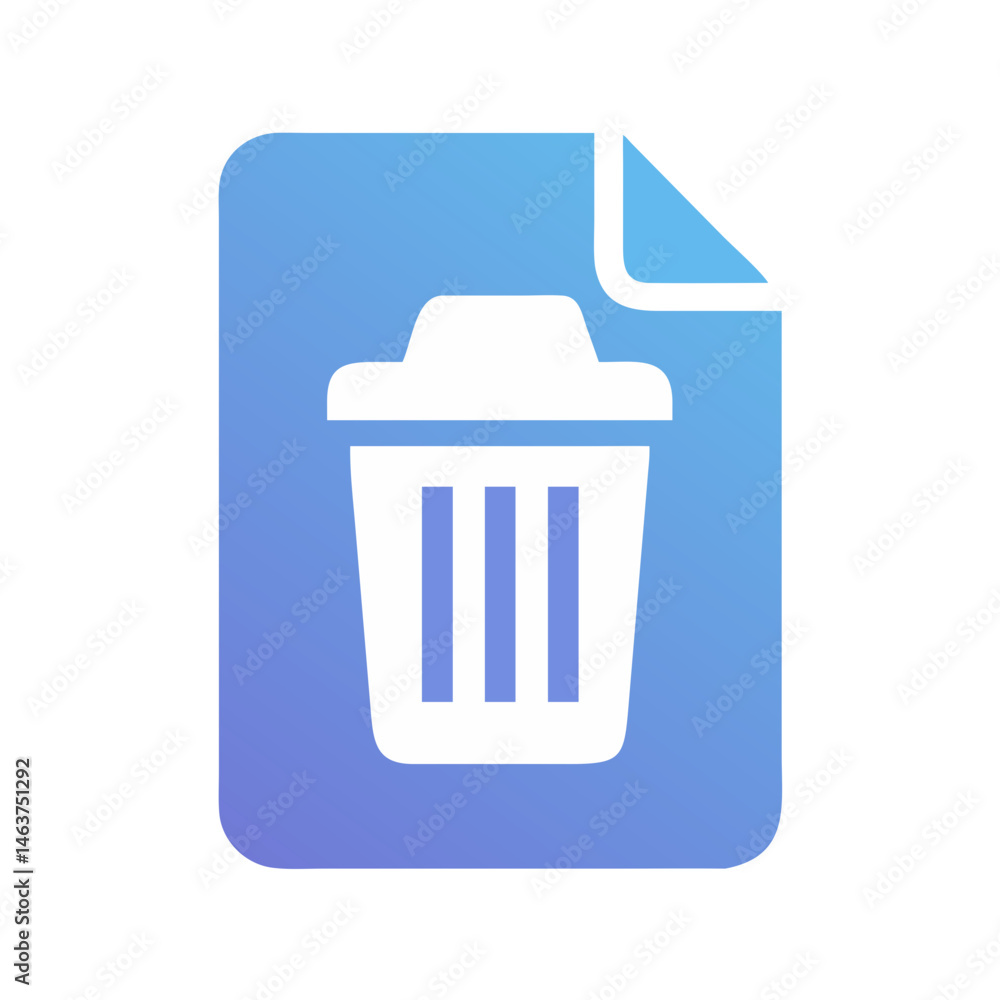 Aufkleber Trash Bin Icon Representing File Deletion and System Cleanup