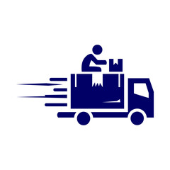 Fast Delivery Truck with Packages