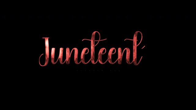 Animated of the text Juneteenth Freedom Day; suitable for social media posts, website banners, event invitations, and educational materials.