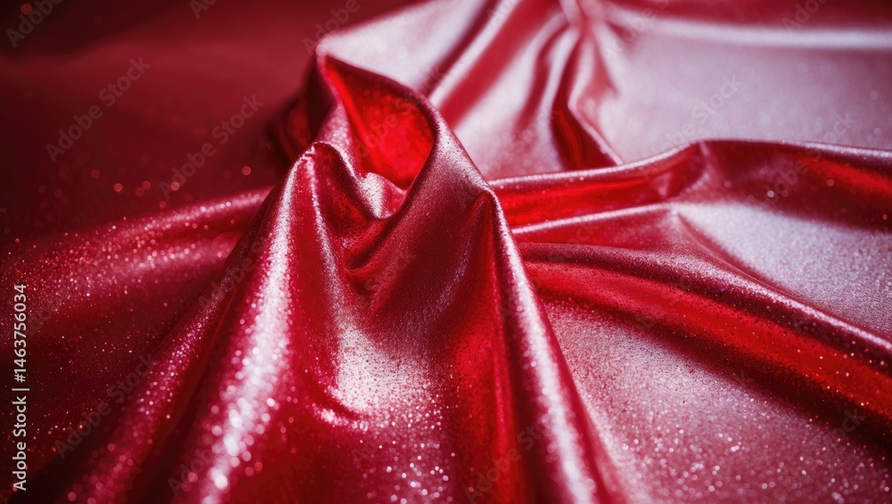 Poster glossy red foil with textured pattern and shimmer