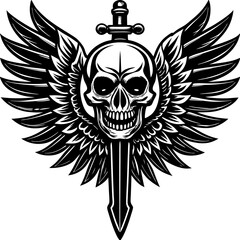 Obraz premium skull with wings