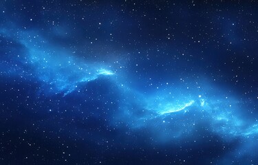 ブルーとホワイトの宇宙星雲の広大な宇宙空間に輝く星と天の川の背景