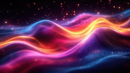 Obraz premium Glowing Waves with Abstract Background.