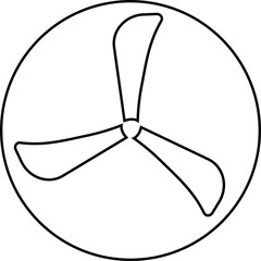 Fan icon. Bicolor line and flat vector isolated on transparent background. Heating and cooling appliance. Flame, Ventilation Duct, Radiator, Air Filter, Wind, Droplet.