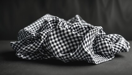 Monochrome Checkerboard Fabric Texture and Pattern for Fashion and Decor