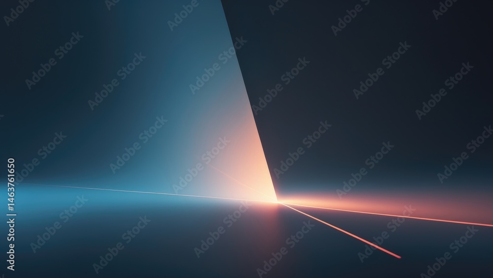 Poster soft, grainy gradient background featuring a delicate light beam slicing through darkness to create 