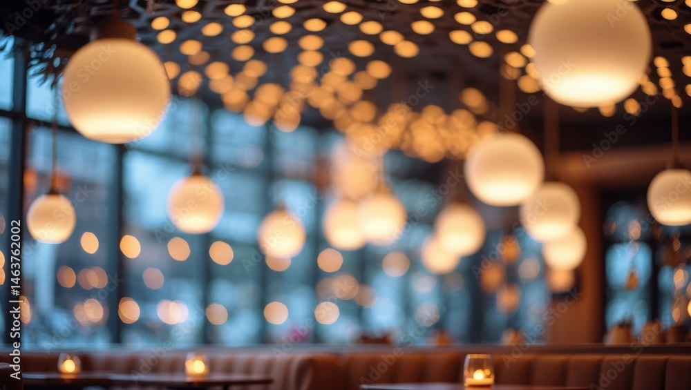Aufkleber bokeh effect on a blurred abstract background for cafe and coffee shop design