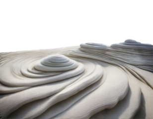 Abstract White Sand Dunes with Flowing Patterns in a Serene Landscape on transparent background