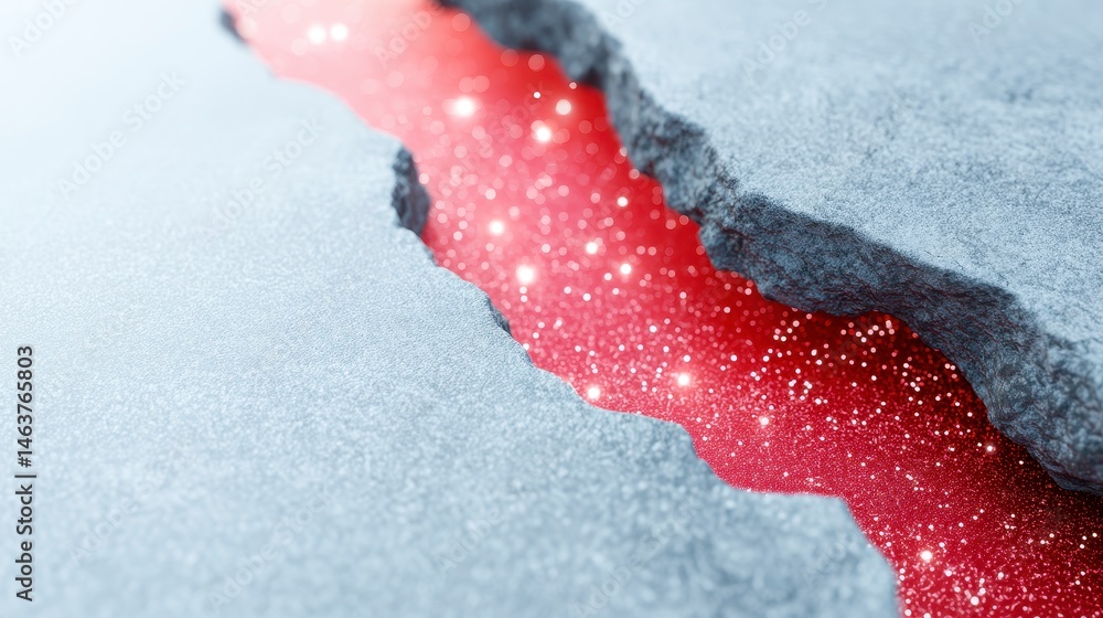 Poster abstract image featuring a red streak amid a textured surface.