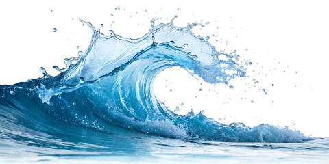 blue ocean wave water splashing on white background png