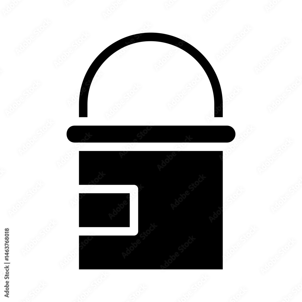 Poster minimalist depiction of container with handle offering versatile design element
