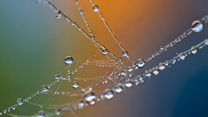 spider web with dew drops