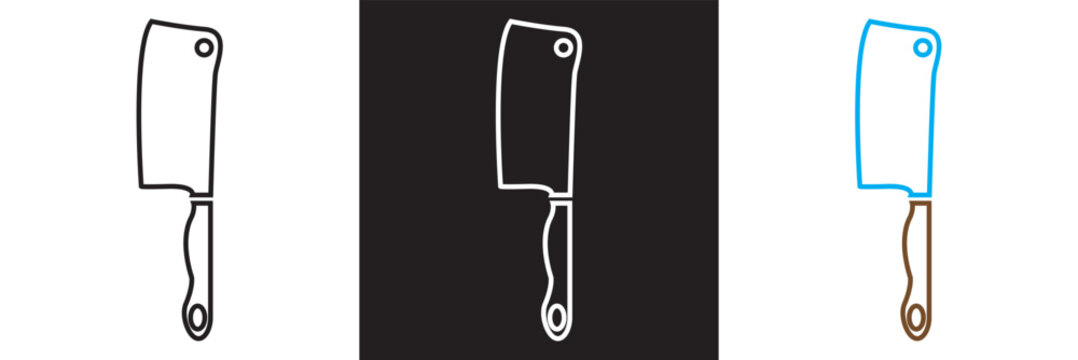 Kitchen knives icon. Vector for websites, mobile interfaces, presentations, banner, visual branding etc. Vector illustration. isolated on white and black background. EPS 10 
