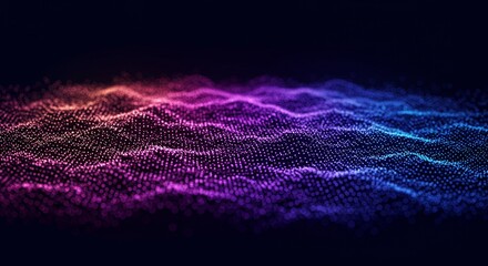 Abstract Wavy Colorful Particle Background on Dark Backdrop