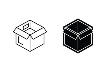 Two isometric illustrated cardboard boxes offering delivery shipping and packaging icon concepts