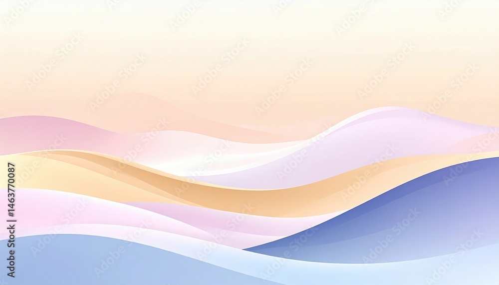 Poster calm waves motion abstract background digital artwork peaceful environment soft color palette artist
