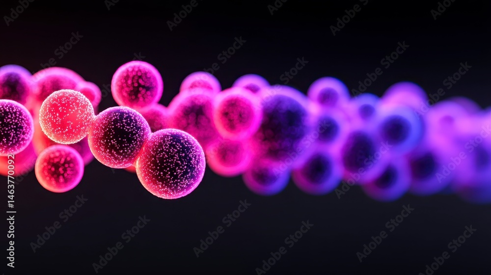 Poster colorful abstract representation of cells in motion.