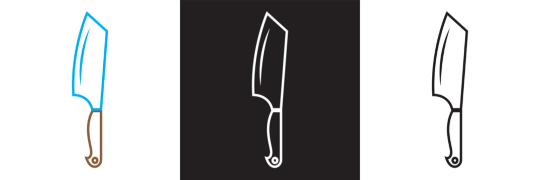 Kitchen knives icon. Vector for websites, mobile interfaces, presentations, banner, visual branding etc. Vector illustration. isolated on white and black background. EPS 10 