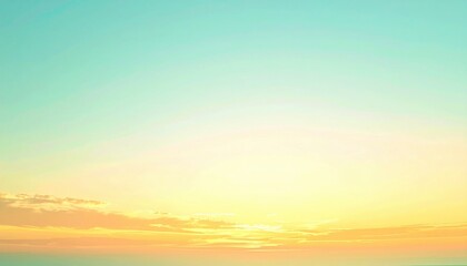 Obraz premium Sunset serenity over ocean horizon coastal landscape digital art tranquil atmosphere wide angle view nature's beauty