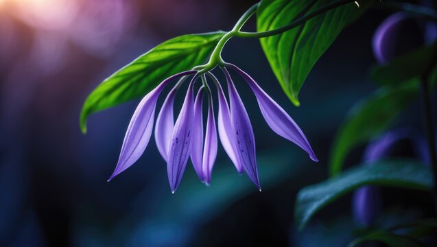 Bright five-petaled flowers of Streptocarpus saxorum (False African violet) in detailed view.