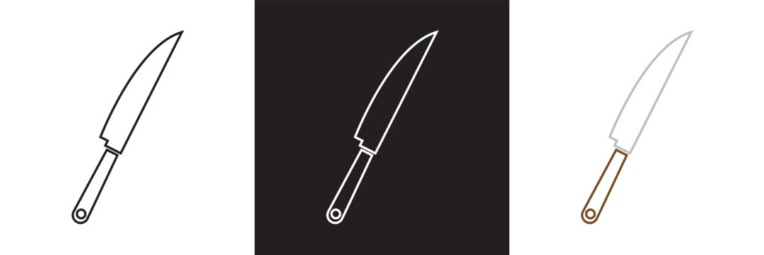 Kitchen knives icon. Vector for websites, mobile interfaces, presentations, banner, visual branding etc. Vector illustration. isolated on white and black background. EPS 10 