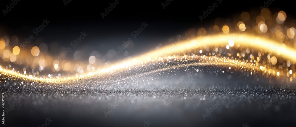 Poster abstract light waves with a sparkling effect.