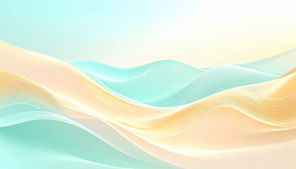 Fototapeta premium Flowing waves abstract art digital creation soft colors serene environment high-resolution view visual harmony