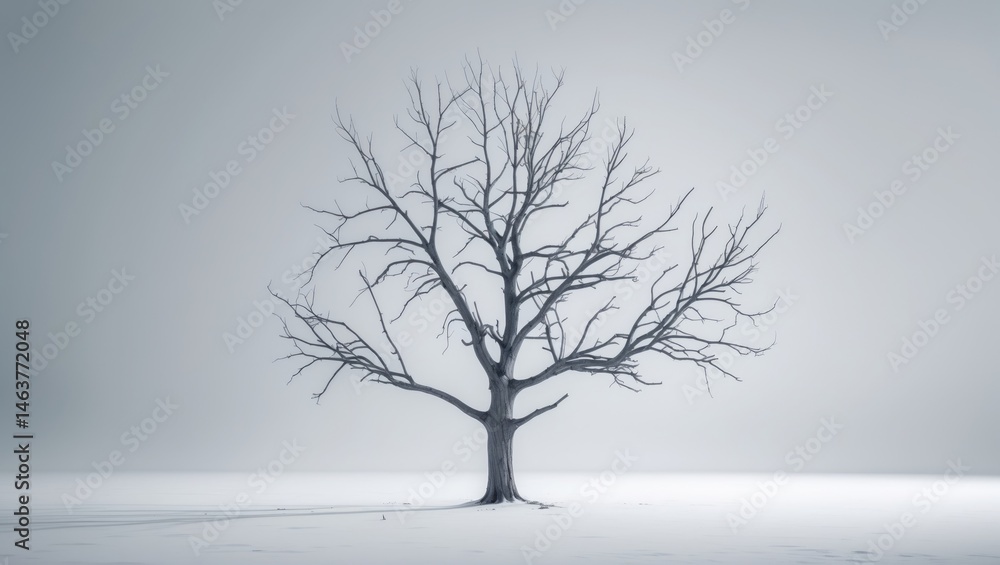 Poster isolated old dead tree with white background in high resolution