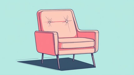 Fototapeta premium Linear armchair icon illustration