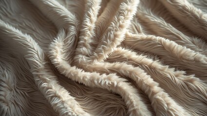 Polar Fleece Material with Fur Patterned Layout and Teddy Bear Skin Texture in the Background