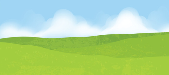 Abstract landscape background vector. Panorama view wallpaper in minimal design with cloud, mountain, sky. Illustration for print, interior, wall art, decoration, cover, banner.