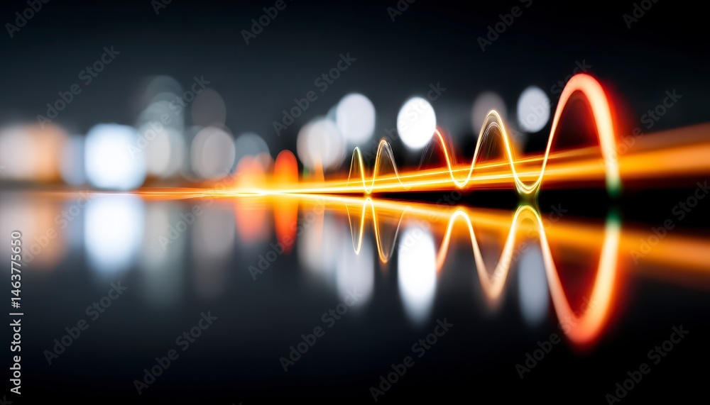 Poster abstract light waves creating a vibrant visual effect.