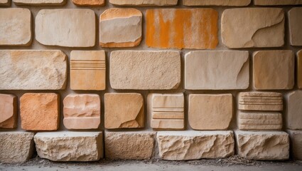 Obraz premium Wall with a patterned background in cement hue