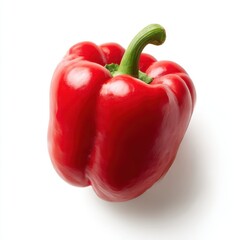 Isolated vibrant red bell pepper fresh vegetable food photography