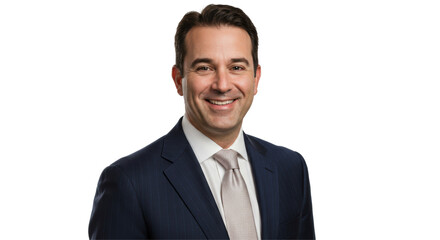 Isolated Formal Portrait of a Smiling Businessman in Suit