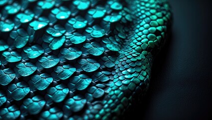 Fototapeta premium Bright and textured snakeskin design against background