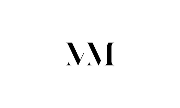 MM initial letter, monogram logo